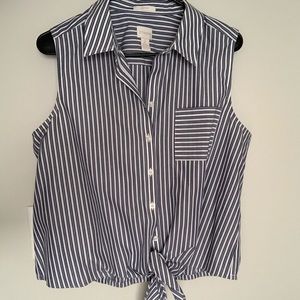 Chico’s Collared Tie Front Top